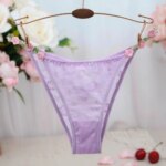 Tanga de encaje bordado con motivos florales, para mujer, de tejido transparente, con cintura baja, sexy, romántica, ropa interior femenina. - Imagen 3