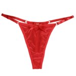 Tanga bajo para mujer, Tanga satén, lencería íntima, ropa interior atrevida con espalda en T, bragas, corbatas H8WF