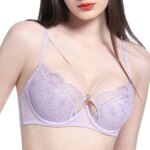 Sujetador de encaje francés con copas finas para mujer, ideal para el verano, con aros suaves, diseño de encaje con cordones, sujeción, efecto reafirmante, diseño sexy, transpirable, lencería, sujetador, tallas 34-40. - Imagen 4