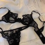 MOYISU Riviera Sheer Bralette - Sujetador con aros de media copa transpirable, conjunto de lencería de encaje listo para el verano, sin esponja, apto para ondas de calor