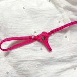 Extra Mini mujer Tback Crotchless Sexy Tanga Hot Pink cerezas G-String pantalones cortos entrepierna profundidad Sexy erótico mujeres calzoncillos