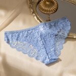 TrowBridge-Conjunto de 3 uds de bragas para mujer, ropa interior femenina de encaje dulce, lencería Sexy calada, bragas de satén de seda, calzoncillos acogedores para mujer - Imagen 4