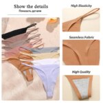 Tanga sin costuras para mujer, bragas de cintura baja con tirantes finos, ropa interior Sexy, bragas cómodas con espalda en T, 10 Uds. - Imagen 3