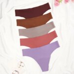 Nuevo diseño, bragas menstruales de 4 capas a prueba de fugas de cintura baja sin costuras, bragas lavables de flujo ligero para mujer, Tanga - Imagen 2