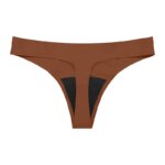 Nuevo diseño, bragas menstruales de 4 capas a prueba de fugas de cintura baja sin costuras, bragas lavables de flujo ligero para mujer, Tanga - Imagen 4