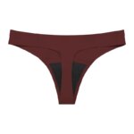 Nuevo diseño, bragas menstruales de 4 capas a prueba de fugas de cintura baja sin costuras, bragas lavables de flujo ligero para mujer, Tanga - Imagen 5