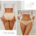 4 unids/set de ropa interior elástica de algodón sin costuras, bragas de cintura baja para mujer, bragas sexis transpirables de Color sólido, calzoncillos suaves para mujer - Imagen 4