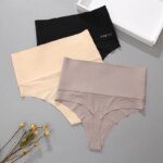 Nuevas bragas sin costuras para mujer, Tanga de cintura alta, bragas para realzar la cadera y el Abdomen, pantalones moldeadores de cuerpo, ropa interior transpirable de talla grande para mujer, S-XL