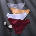 Ropa interior de algodón para mujer, bragas cómodas de talla grande, 7 colores sólidos, lencería transpirable, M-2XL, 1 unidad