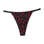 Elegantes tangas sin costuras para mujer, de cintura baja, con diseño de labios, T-back, ropa interior con estampado de fresas y corazones para chicas.