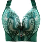 Sujetador push-up de talla grande con aros de encaje sexy, lencería de cobertura total para mujeres con curvas, alas laterales anchas y soporte de copa delgada, busto grande - Imagen 6
