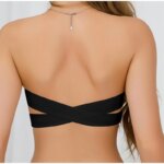 Sujetador sin tirantes con hebilla lateral, sin costuras, con relleno suave extraíble, de seda helada, para mujer, con espalda cruzada, sujetador de belleza, con hebilla ajustable conveniente - Imagen 4
