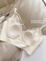 Sujetador sexy de encaje tipo conejita para mujer, sin costuras, con espalda hermosa, sin tirantes, que reduce el tamaño del ... - Imagen 2