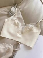 Sujetador sexy de encaje tipo conejita para mujer, sin costuras, con espalda hermosa, sin tirantes, que reduce el tamaño del ... - Imagen 5
