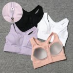Nuevo sujetador deportivo para mujer 2026 con cremallera frontal ajustable, alta resistencia, a prueba de golpes, fruncido, sexy y con espalda cruzada para entrenamiento.