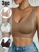 3 sujetadores inalámbricos para mujer, longitud de hombro elástica y ajustable, suaves y delicados, sujetador deportivo de cobertura completa