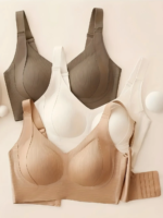 3 sujetadores inalámbricos para mujer, longitud de hombro elástica y ajustable, suaves y delicados, sujetador deportivo de cobertura completa - Imagen 5
