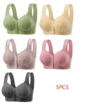Sujetador de una pieza para mujer, ropa interior con hebilla frontal de copa fija, sujetador de talla grande para mujeres mayores de mediana edad sin anillos de acero, chaleco - Imagen 6