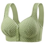 Sujetador de una pieza para mujer, ropa interior con hebilla frontal de copa fija, sujetador de talla grande para mujeres mayores de mediana edad sin anillos de acero, chaleco