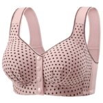 Sujetador de una pieza para mujer, ropa interior con hebilla frontal de copa fija, sujetador de talla grande para mujeres mayores de mediana edad sin anillos de acero, chaleco - Imagen 3