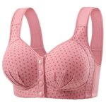 Sujetador de una pieza para mujer, ropa interior con hebilla frontal de copa fija, sujetador de talla grande para mujeres mayores de mediana edad sin anillos de acero, chaleco - Imagen 4