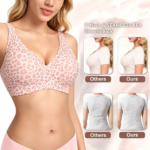 Sujetador sin costuras, sin aros, con soporte suave como la gelatina, fino, moldeado, con estampado de leopardo, cómodo y transpirable, con efecto push-up. - Imagen 2