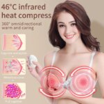 Instrumento de aumento de pecho, terapia de masaje de luz roja, almohadilla de masaje de pecho, compresa caliente, masaje de vibración inalámbrico