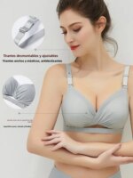 Conjunto de sujetador y bragas finos y sin costuras para mujer, con ajuste inalámbrico, efecto realce de pecho plano, para ve... - Imagen 3