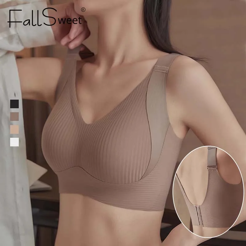 32642-l9l9jd.jpg FallSweet-Sujetador Push Up sin costuras para mujer, ropa interior inalámbrica, Bralette antiflacidez, sujetador fino y cómodo de talla grande, lencería femenina - Imagen 1