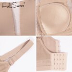FallSweet-Sujetador de talla grande sin costuras para mujer, Bralette sin aros con cuello en V profundo, ropa interior transpirable de copa fina Sexy, 2 uds. - Imagen 5
