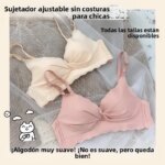 Conjunto de sujetador y bragas sin costuras para mujer, color blanco, fino, con efecto push-up, sin aros, ropa interior cómod... - Imagen 2
