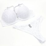 Conjunto de sujetadores de encaje con diamantes de imitación para mujer, lencería Sexy de talla grande 34/75 36/80 38/85 40/90 42/95 BCDE Cup, novedad de 2024 - Imagen 6