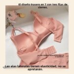 Conjunto de sujetador y bragas sin costuras para mujer, color blanco, fino, con efecto push-up, sin aros, ropa interior cómod... - Imagen 4