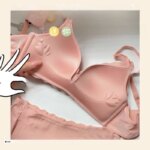 Conjunto de sujetador y bragas sin costuras para mujer, color blanco, fino, con efecto push-up, sin aros, ropa interior cómod... - Imagen 3