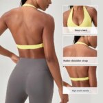 YOGA Sujetadores deportivos acolchados con tiras y sensación desnuda para mujer - Top de entrenamiento físico Sujetadores deportivos de yoga con espalda cruzada Sin anillo de acero - Imagen 2