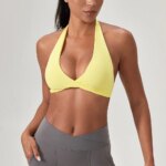 YOGA Sujetadores deportivos acolchados con tiras y sensación desnuda para mujer - Top de entrenamiento físico Sujetadores deportivos de yoga con espalda cruzada Sin anillo de acero - Imagen 4