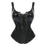 Ropa Gótica Sexy para Mujer, Lencería, Corsé Negro Sexy con Cordones, Corsé de Cuero PU con Soporte de Busto Integrado - Imagen 5
