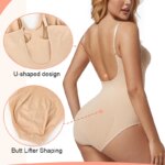 Body con espalda baja para mujer, moldeador de cuerpo con entrepierna abierta, corsé Sexy con Control de barriga, camiseta sin mangas, ropa interior sin espalda - Imagen 5