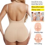 Body con espalda baja para mujer, moldeador de cuerpo con entrepierna abierta, corsé Sexy con Control de barriga, camiseta sin mangas, ropa interior sin espalda - Imagen 3