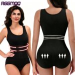 RGGMQQ 1PCS Body Moldeador Reductor para Mujer, Control de Abdomen, Moldeador de Cuerpo Completo, Corsé Entrenador de Cintura, Top sin Mangas