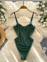 Corsés de tirantes retro franceses, monos con estampado de encaje y patchwork, monos sexys de verano para mujer, ajustados, para discoteca nocturna. - Imagen 6