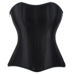 Corsés para Mujer, Bustiers, Top de Satén, Estilo Vintage, Corsé Sobre el Busto, Sexy, con Cordones y Cremallera, Corsetto, Korsett