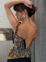Corsés sexys con estampado y tirantes, tops sin espalda con cremallera y sin mangas para mujer, blusas ajustadas, novedad de verano 2026, elegantes camisetas sin mangas para fiesta de noche. - Imagen 2