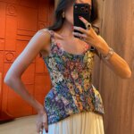 Corsés sexys con estampado y tirantes, tops sin espalda con cremallera y sin mangas para mujer, blusas ajustadas, novedad de verano 2026, elegantes camisetas sin mangas para fiesta de noche.