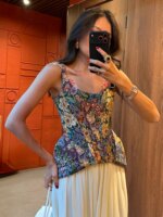 Corsés sexys con estampado y tirantes, tops sin espalda con cremallera y sin mangas para mujer, blusas ajustadas, novedad de verano 2026, elegantes camisetas sin mangas para fiesta de noche.