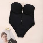 Sujetador moldeador para mujer, corsé con escote en V profundo, Tanga, entrenador de cintura, correa transparente, ropa moldeadora de realce, monos sin espalda, Push Up acolchado - Imagen 2