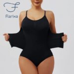 Flarixa-Body con botonadura para mujer, ropa moldeadora adelgazante, corsé reductor, moldeador de cuerpo, ropa interior modeladora, bragas con Control de barriga
