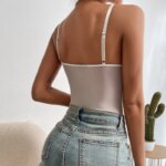 Ropa interior Sexy para mujer, corsé elástico con espalda descubierta, Body de encaje gótico con cuello en V, corpiño para mujer, lencería con tirantes por encima del busto transpirable - Imagen 3