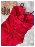 Body de corsé sexy ajustado para mujer, sin mangas, de gasa, con entrepierna abierta, mono corto, lencería de moda, camisola, romper liso - Imagen 3