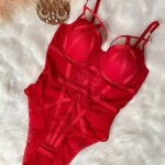 Body de corsé sexy ajustado para mujer, sin mangas, de gasa, con entrepierna abierta, mono corto, lencería de moda, camisola, romper liso - Imagen 2